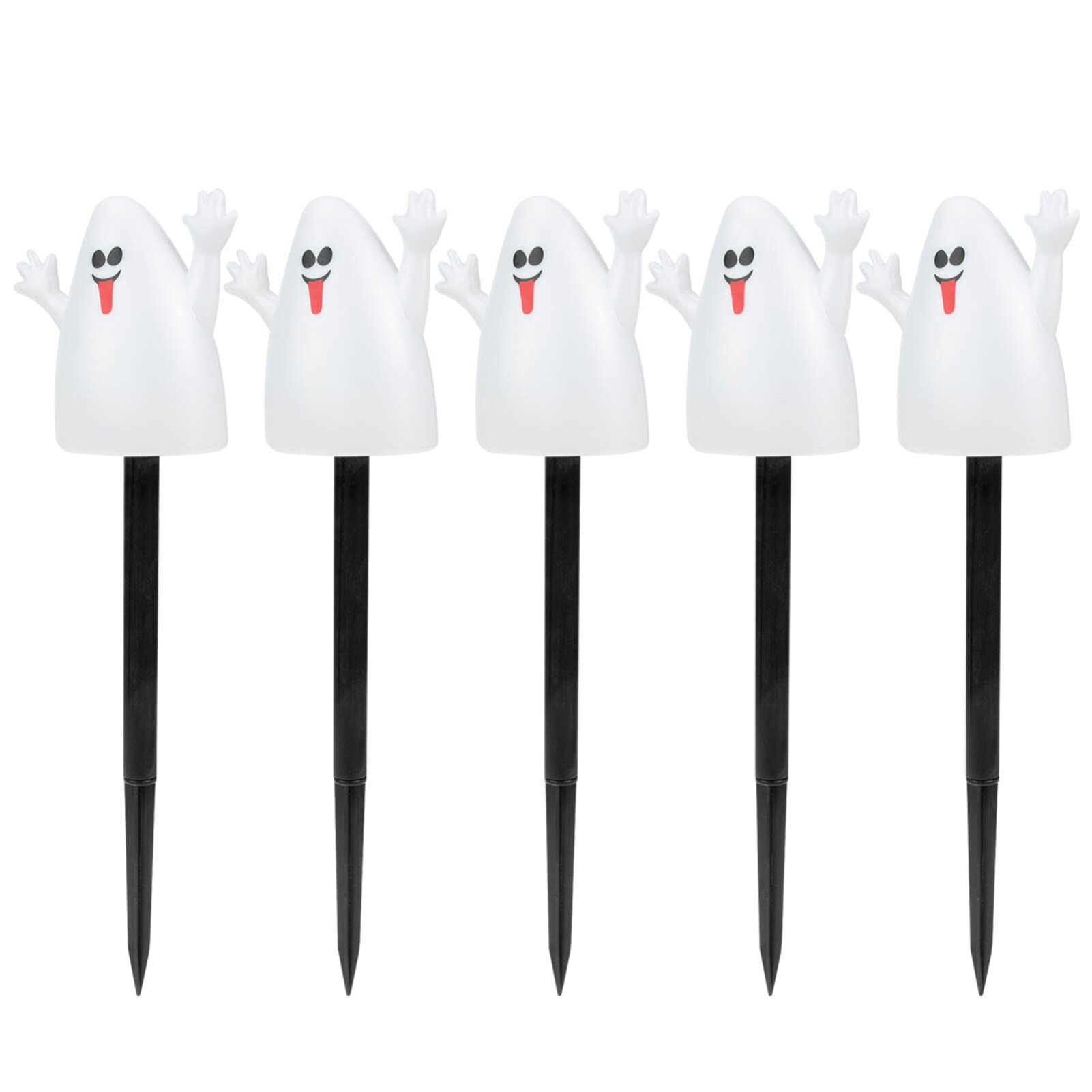 BESPORTBLE 5Pcs Halloween Pumpkin Pathway Lights - Stake Lights Halloween Outdoor Decorations, Pumpkin Decor for Yard Lawn Garden