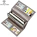 Lavemi Womens Large Capacity Genuine Leather RFID Blocking Wallets Wristlet Clutch Card Holder(Gray)