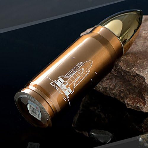 Cool Stainless Steel Bullet Vacuum Flasks Travel Mug Insulation 12h 350ml Winter Thermos Cup (Golden)