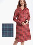 100% Cotton Flannel Nightshirt - Sizes: 1X, 2X, 3X or 4X