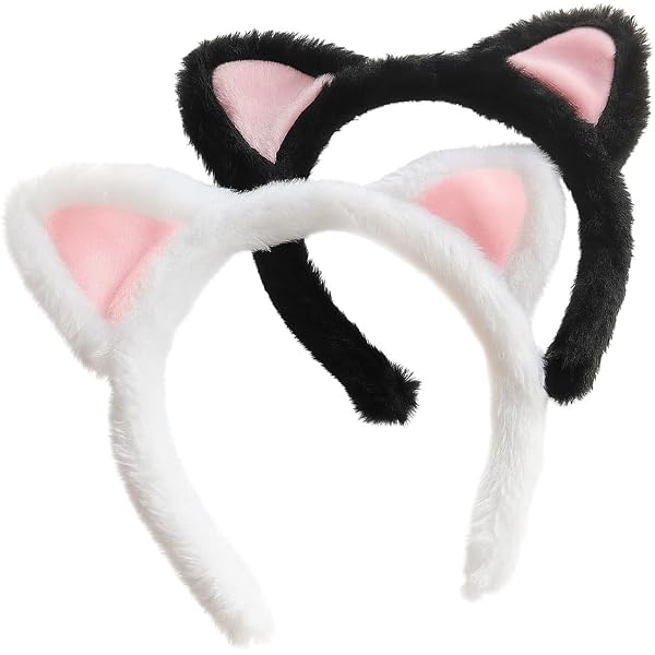 Lot De 2 Bandeaux Oreilles De Chat Noirs - Accessoires Cosplay, Soirées, Déguisements Pour Femmes Et Filles