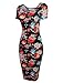 TAM WARE Women's Sweetheart Short Sleeve Midi Dress TWCWD053-BLACK-US L