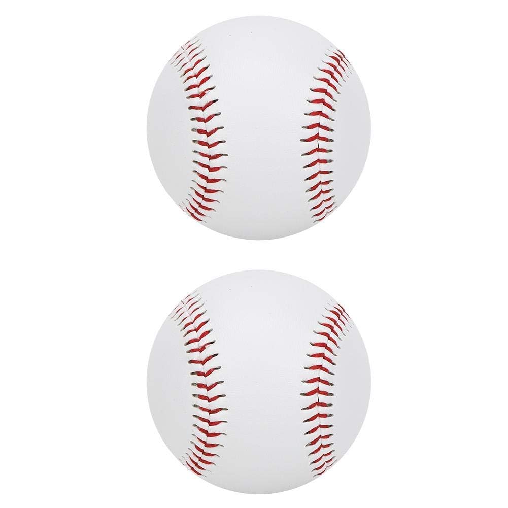 Soft Baseballs,2Pcs PU Elastic Soft Filling Trainning Wear Resistant Base Ball Batting Practice Softball Alloy Bat Hit(Baseballs)
