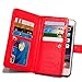 iPhone 6 Plus Wallet Case, Roybens 9 Card Slot PU Leather Wallet Case 2 in 1 Magnetic Detachable Back Cover Flip Case with Wrist Strap For Apple iPhone 6 6s Plus (5.5) Red
