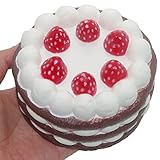 Bhbuy New Colossal Squeezing Strawberry Cake Cream Scented Slow Rising Cream Scented Release Stress Toy Random Color