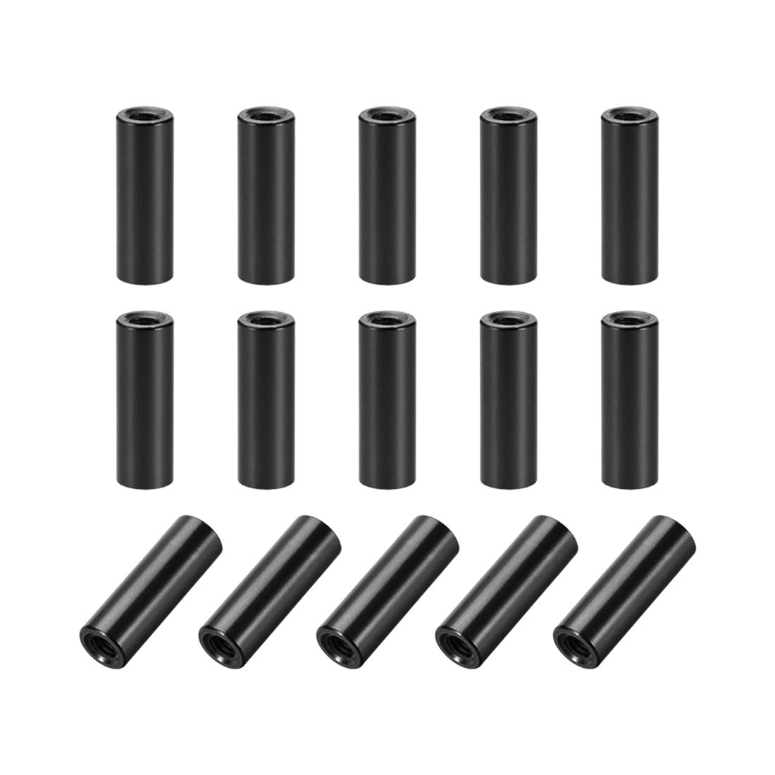 sourcing map 15 Pcs M3x15mm Round Aluminum Standoff Column Spacer Female Black for Drone FPV Quadcopter Racing RC Multirotors Parts DIY