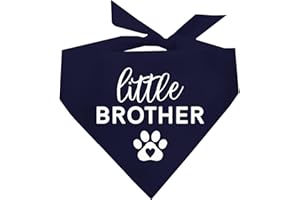 TEES & TAILS Little Brother Family Matching Dog Bandana (218 Navy, OS)