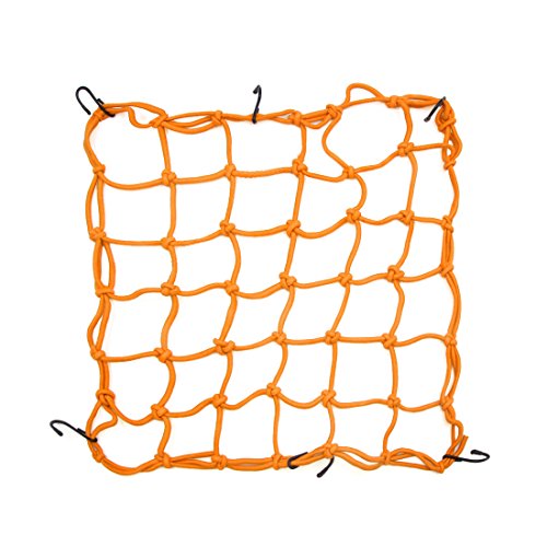 uxcell 40 x 40cm Orange Bungee Cargo Luggage Mesh Auto Car Motorcycle Goods Net