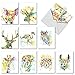 The Best Card Company - 10 Watercolor Blank Cards with Envelopes (4 x 5.12 Inch) Cute Animals, All Occasion Note Cards for Kids - Rainbow Splash Animals AM6137OCB-B1x10-NB