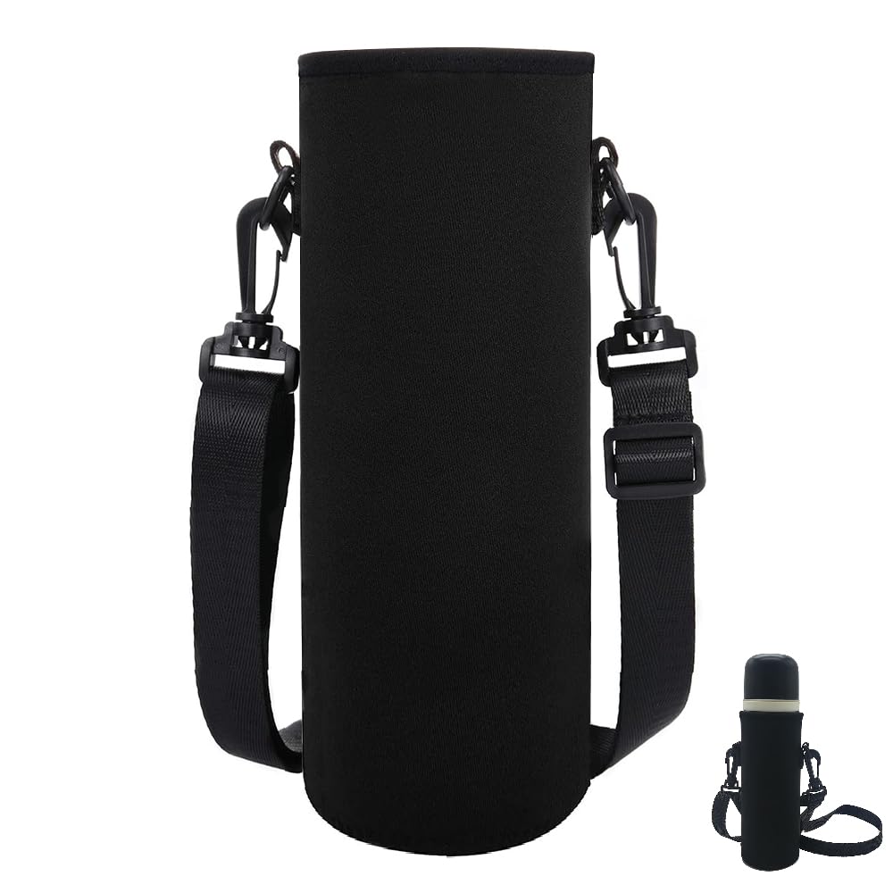 WsKingWA Water Bottle Sleeve Neoprene Water Bottle Carrier Cover Bag with Shoulder Strap for Outdoor Hiking Travel Drink Carrying（750ml）