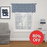 Thermal Insulated Curtain Valances Rod Pocket Window Treatment Valance for Kids Boys Room / Kitchen / Bathroom, Sea Lovely Whales Pattern (White and Navy, 51