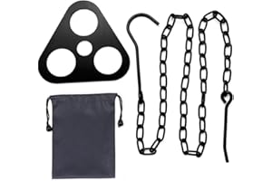 Stainless Steel Camping Tripod Pot Rack, Adjustable Fire Hanger with 3.3ft Chain, Lightweight Portable Outdoor Cooking Gear f