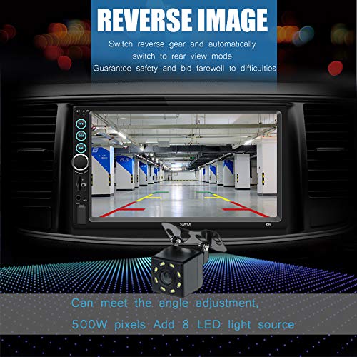 Double Din Car Stereo 7 Inch Touch Screen Car MP5 Player FM Radio Video Audio Compatible with Bluetooth Support Rear-View Camera Mirror Link iPhone & Android