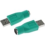 DGZZI USB to PS2 Adapter 2pcs Green PS/2 Female to USB Male Converter Adapter for Mouse and Keyboard