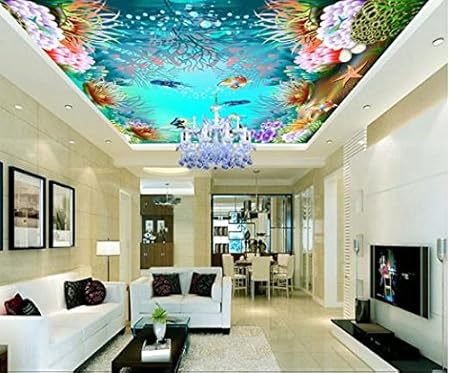 300cmx250cm 3d Underwater World Hotel Ktv Zenith Roof