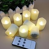 LAPROBING 9 Pcs Battery Operated LED Votive Tea Lights Candles Flameless Candles with Remote Control Extended Light Time Dimmable for Christmas Birthday Parties Weddings Decorations Christmas