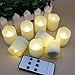 LAPROBING 9 Pcs Battery Operated LED Votive Tea Lights Candles Flameless Candles with Remote Control Extended Light Time Dimmable for Christmas Birthday Parties Weddings Decorations Christmas