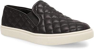 black quilted slip on shoes