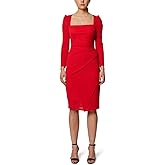Laundry by Shelli Segal Women's Long Sleeve Square Neck Knee Length Dress