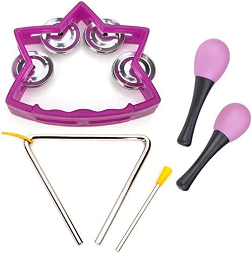 Musical Toys Musical Triangle,Littlestar Tambourine and Maracas