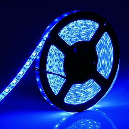 Water-resistance IP68, 12V Flexible LED Strip Light, 16.4ft/5m LED Light Strips, 300 Units 5050 LEDs Lighting String, LED Tape(Blue)
