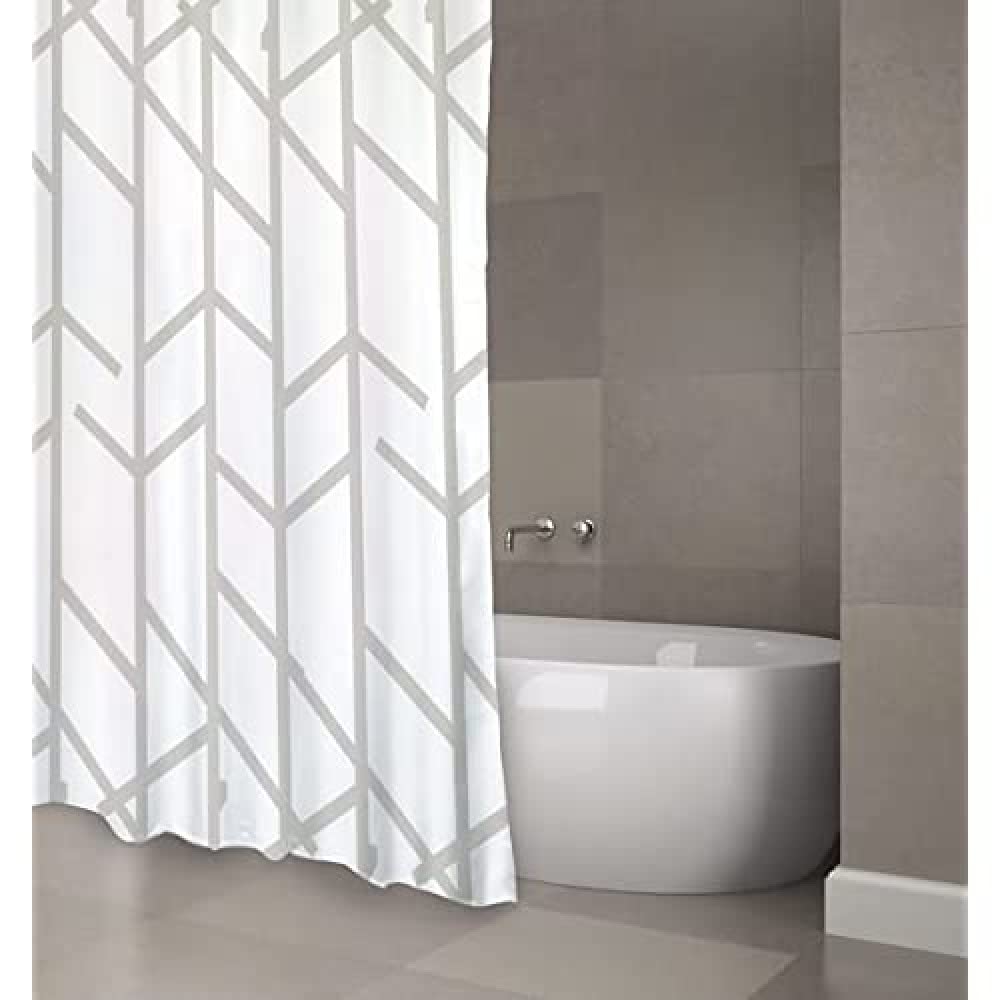 MSV "Premium Tree Polyester Shower Curtain, Grey, 180 x 200 cm