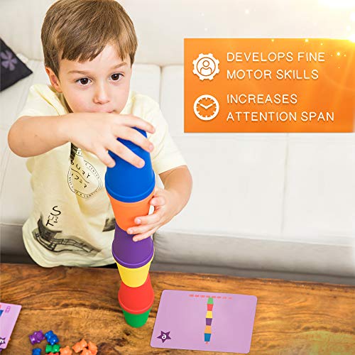 Itelya Rainbow Counting/Sorting Bears with Matching Cups and Original