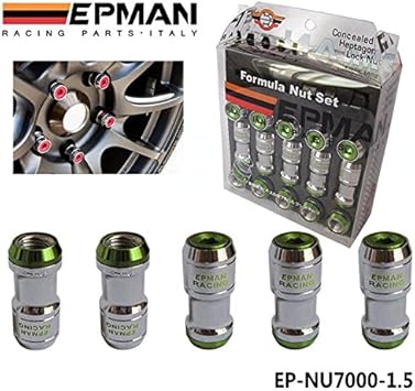 Amazon Com Epman Authentic Formula Wheels Lock Lug Nuts M12x1 5 Acorn Rim Close End Green Pack Of 20 Automotive