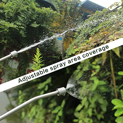 Cesun 1.3 Gallon Viton Pump Pressure Sprayer for Lawn and Garden, Multi-Purpose Sprayer with Telescoping Stainless Steel Wand, Pressure Relief Valve, Adjustable Shoulder Strap (5L Viton)