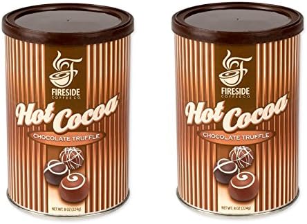 2 Pack - Fireside Coffee Chocolate Truffle Hot Cocoa Mix, 8 Oz Canister