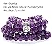 Zhepin 8MM Amethyst 108 Mala Beads Charm Bracelet for Men Women Yoga Bracelet Necklace
