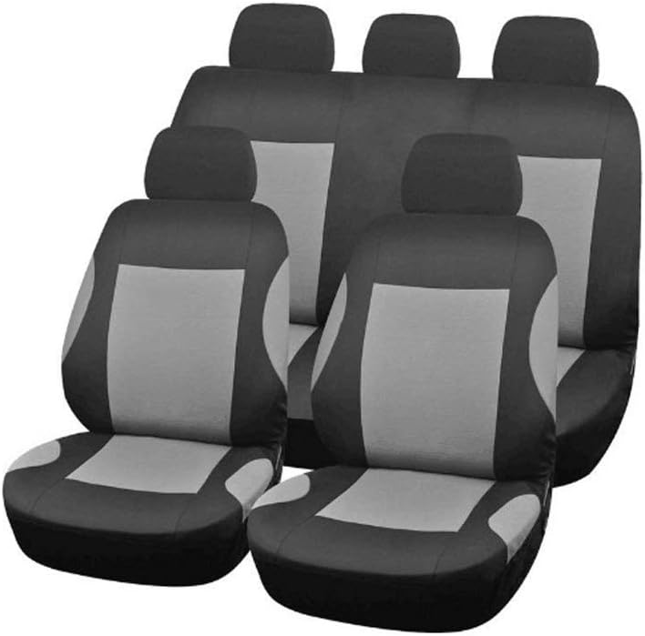 Universal Car Seat Covers 9 Piece Racing Sports Seat Covers - Soft Fabric (Color : Gray)