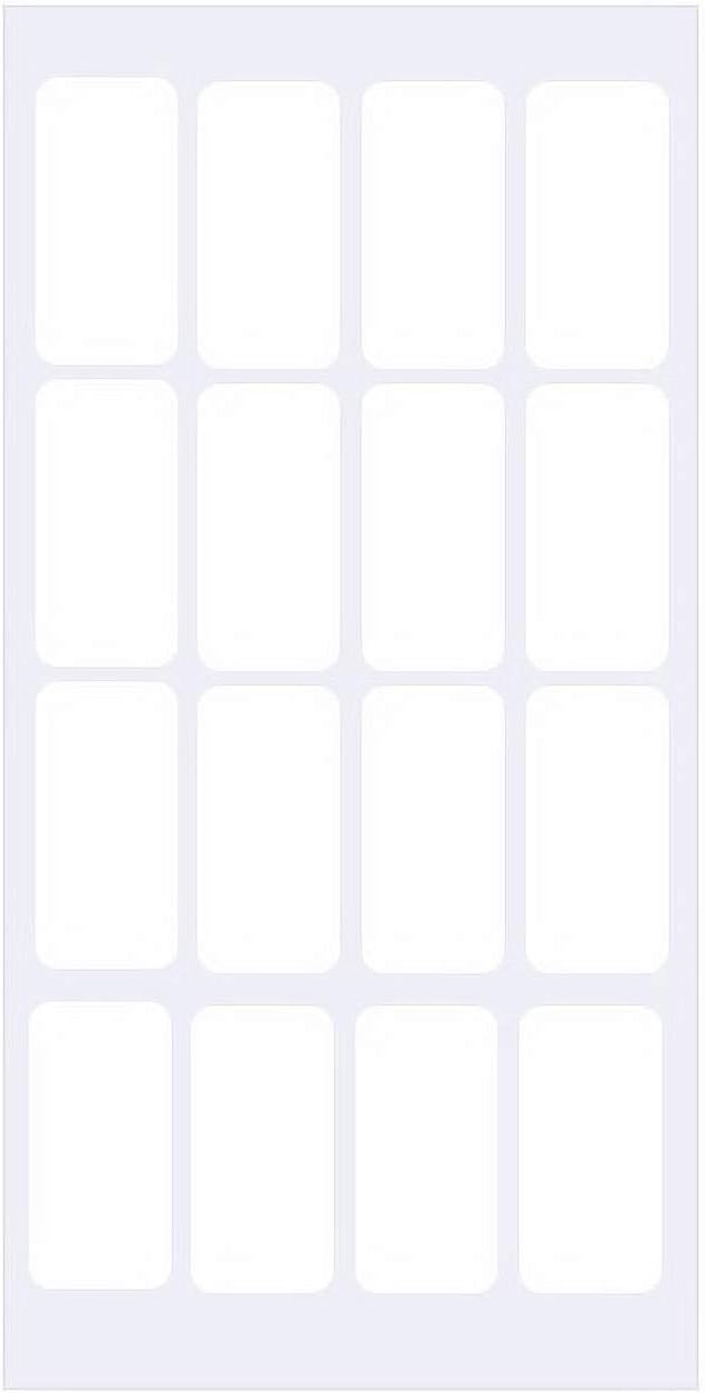 Removable White Coding Labels Stickers, Rectangular for Food Containers Blank Write on Mini Labels Self-Laminating Nametags for Jars Bottles,Price Stickers