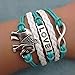 Ularmo Jewelry Mens Womens Multilayer Leather Bracelet Vintage Charm Bangle (Infinity Love)