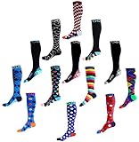 Compression Socks (1 pair) for Men & Women - BEST for Running, Nurses, Shin Splints, Flight Travel, Maternity Pregnancy - Boost Athletic Stamina, Circulation & Recovery (i-Stripes, Large/X-Large)