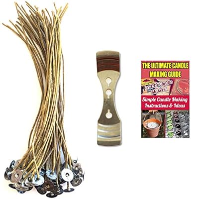 CozYours 8 بوصة شمع العسل شمعات القنب شمعة الفتائل 50 جهاز كمبيوتر شخصى مع شمعة جهاز تمركز الفتيل؛ دخان منخفض وطبيعي؛ شمعة DIY المأجورون الكتاب الإلكتروني المدرجة. فتائل الشموع لصنع الشموع