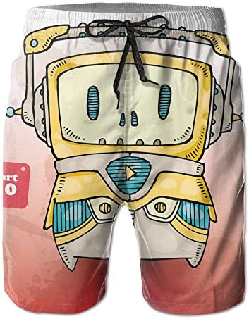Cute Robot/gentleman Fashion Quick-drying Board Shorts