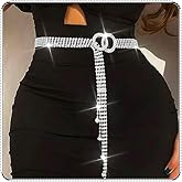 COSYDAYS Silver Rhinestone Belt Sparkly Waist Chain Belts for Women
