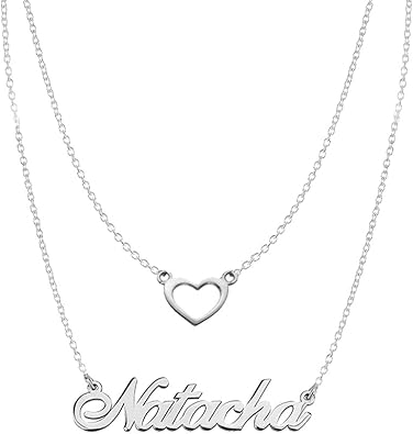 Amazon Com Ouslier 925 Sterling Silver Personalized Double Chain