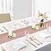 Disposable Plastic Tableware Set | Includes Plates, Cutlery, Table Runner, Napkins, Cups & Paper Straws for Dinner, Party, Bridal Shower, Birthday & Christmas | 251 Pieces Rose Gold Fancy Silverware