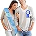 TTCOROCK Light Blue Baby Shower Sash DAD to Be Tinplate Badge Kit Baby Shower Party Gender Reveals Party Gifts