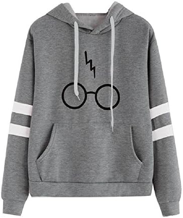Womens Pullover Sweatshirt Hooded Hoodies,Ladies Womens Hoodies Fashion Long Sleeve Harry Potter Glasses Prints Hoodie Hooded Sweatshirt Jumper Pullover Tops Blouse by LuckUK