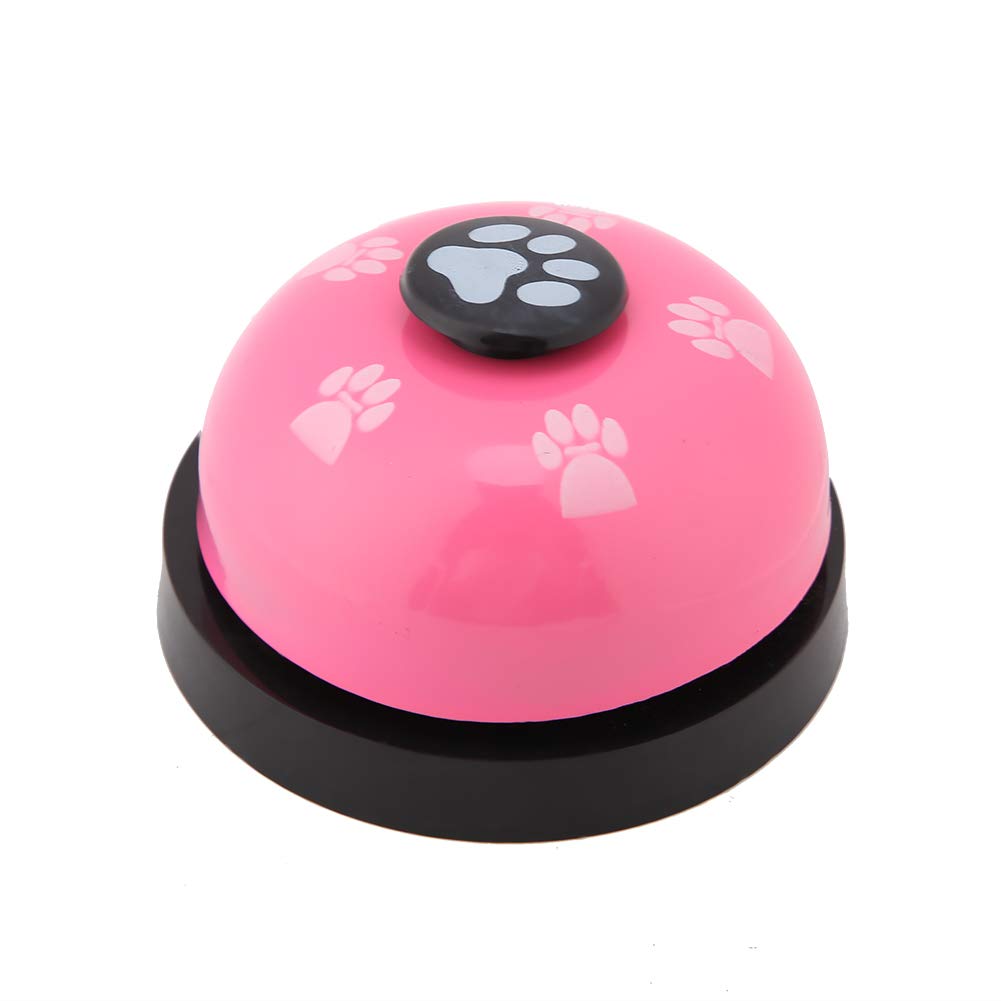 Tnfeeon Pet Training Bells, Iron Sturdy Cute Cartoon Pet Bell Dog Puppy Pet Potty Training Bells Doggy Door Bell for Dog Cat(Pink)