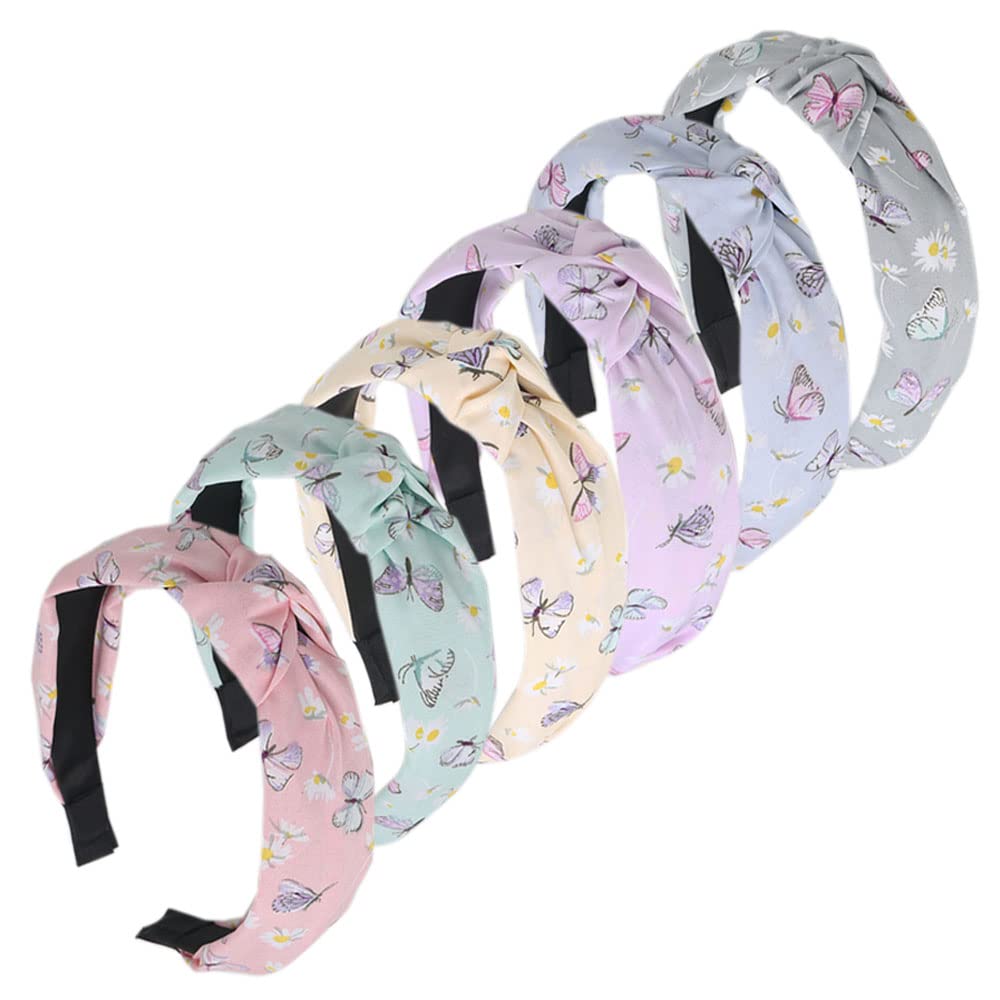 Headbands for Women's Hair Flower Printed Fabric Hair Band Elastic Knot Head band Hair Accessories for Women Girl (6SmallButterfly) — image 1