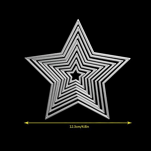 Die Cuts Cutting Dies Heart Square Flower Star Metal Embossing Stencils Template Mould for Card Scrapbooking and DIY Craft 4 Set 32 PCS
