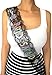 Bridesmaid Lace Sash - Maid of Honor Lace Sash - Perfect for Bachelorette Party, Bridal Shower & Wedding Party (Bridesmaid, Black & Silver)