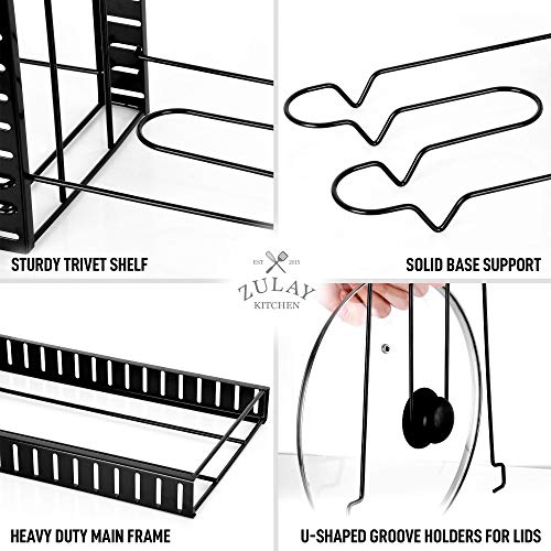 Zulay 8Tier Pots and Pans Organizer Under Easy 3 Adjustable