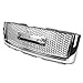 Compatible with GMC Sierra Denali ABS Plastic Round Mesh Front Bumper Grille (Chrome) - 2nd Gen GMT900/902