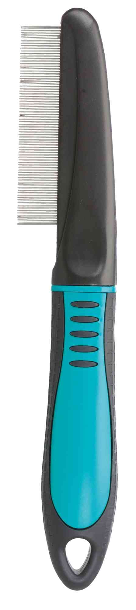 TRIXIE flea and dust comb - for diagnosing fleas and lice - for all coat types - rubberised plastic handle - 21 cm - 23762