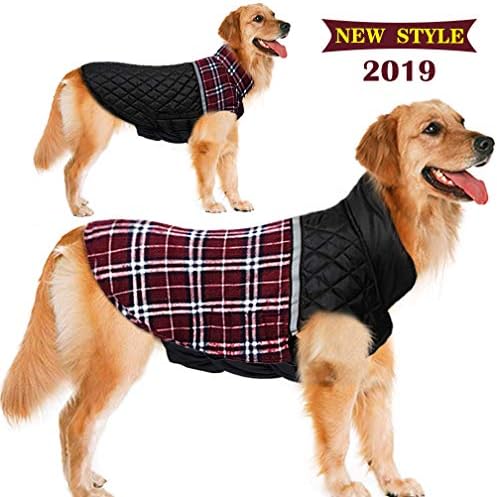 Jaaytct Dog Jackets Dog Sweaters Winter Dog Clothes Reversible 2020 Updated Style Waterproof Dogs Cold Weather Coats Warm Dog Vests for Winter Dogs Apparel Down Dog Jackets (Red, Large)